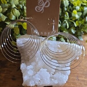 Plunder Silver Multi-Hoop Earrings